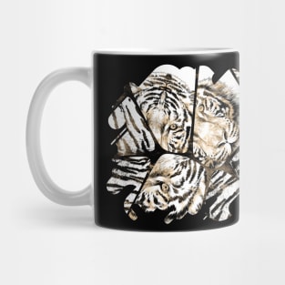 Tiger portrait composition on voronoi pattern Mug